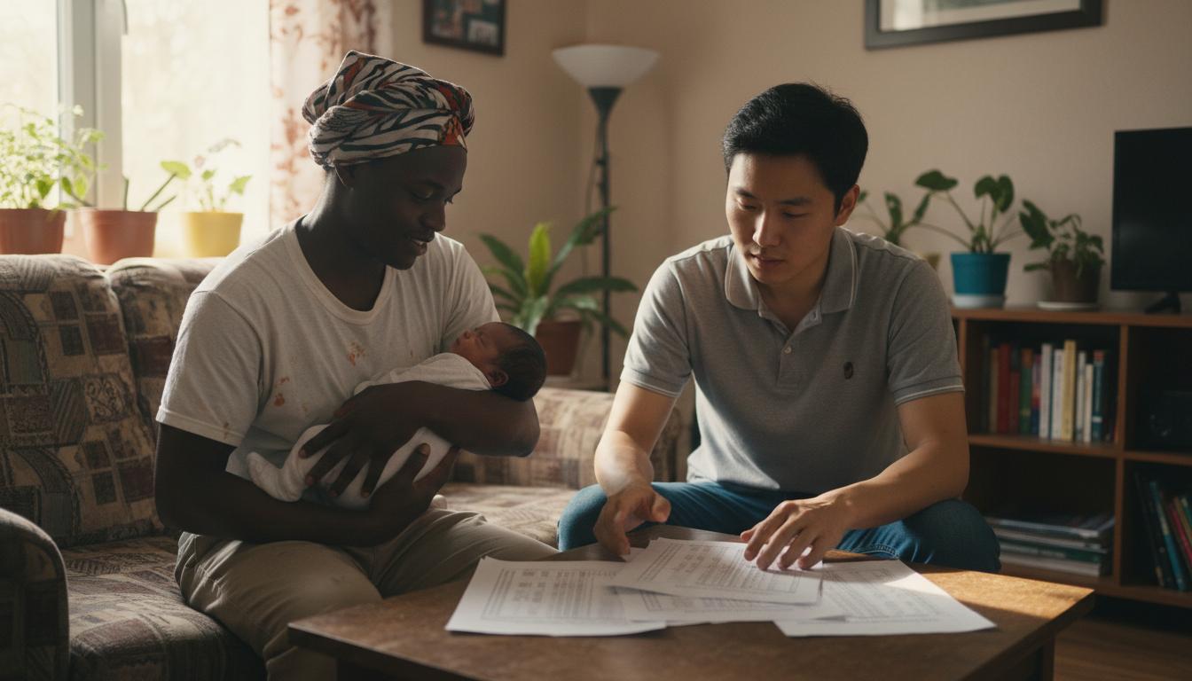 Unge forældre med nyfødt